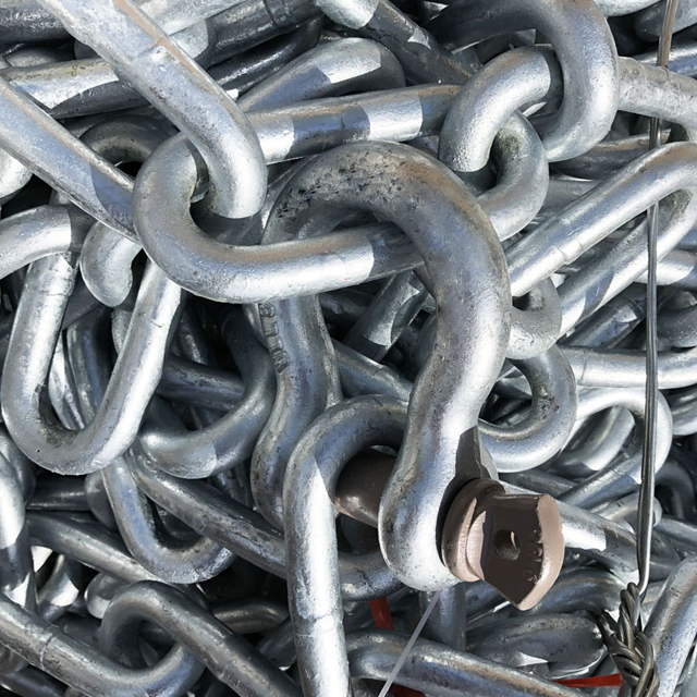 Cadena de eslabones largos galvanizada para piscicultura