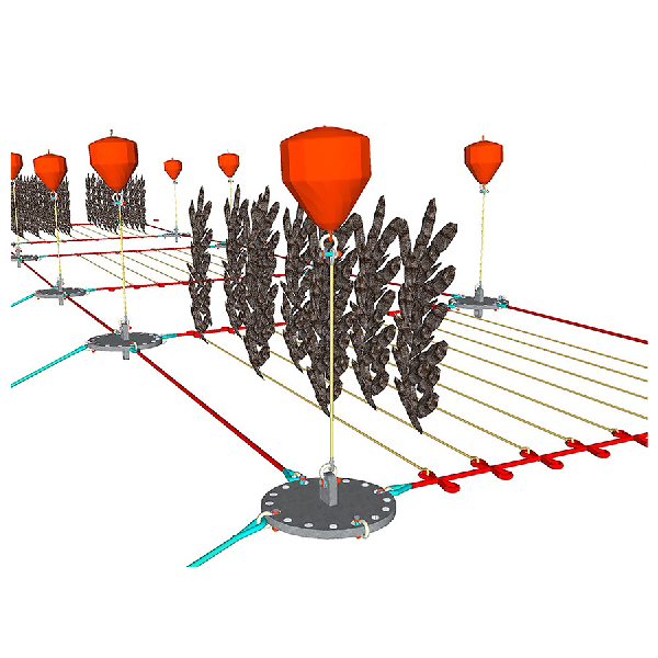 Rejilla de amarre para cultivo de mejillones/mariscos/algas