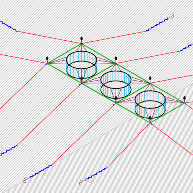 Sistema de amarre de jaulas para peces de acuicultura